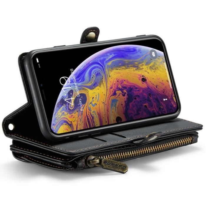 Caseme - CASEME C36 Läderfodral för iPhone X/XS med kortfack - Svart