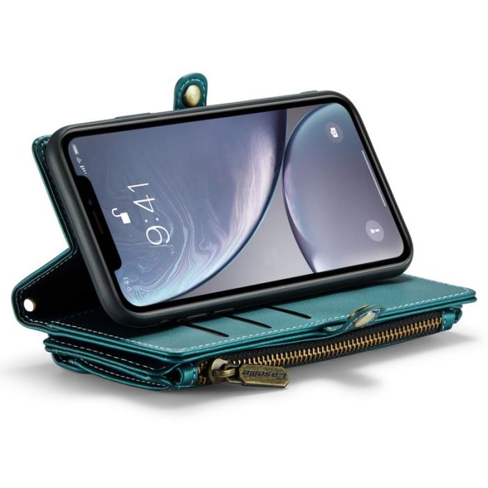 Caseme - CASEME C36 Läderfodral för iPhone XR med kortfack - Grön