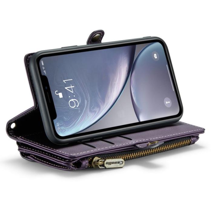 Caseme - CASEME C36 Läderfodral för iPhone XR med kortfack - Lila