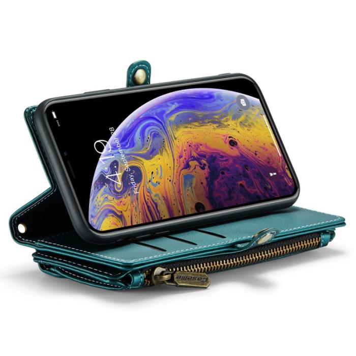 Caseme - CASEME C36 Läderfodral för iPhone XS Max med kortfack - Grön