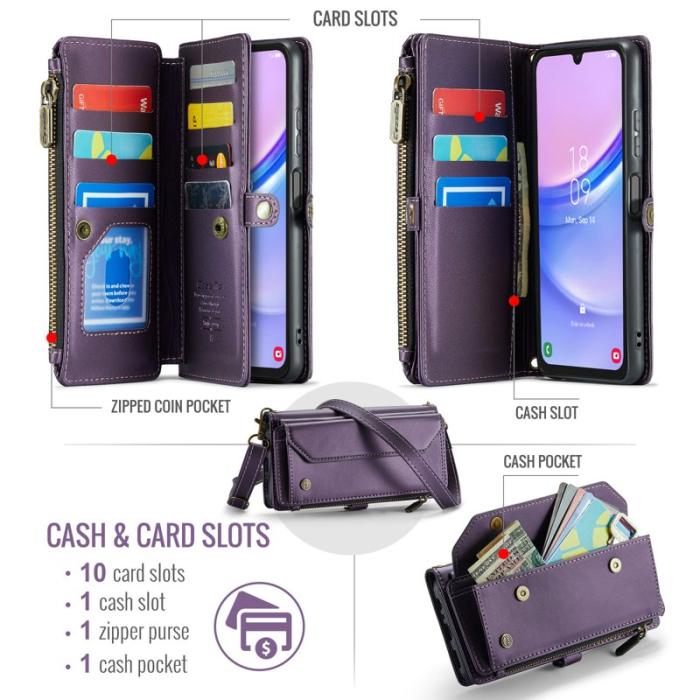 Caseme - CASEME C36 Läderfodral för Samsung Galaxy A16 5G - Lila