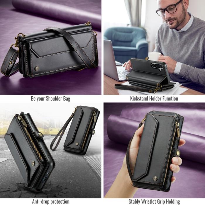 Caseme - CASEME C36 Läderfodral för Samsung Galaxy A17 5G - Svart