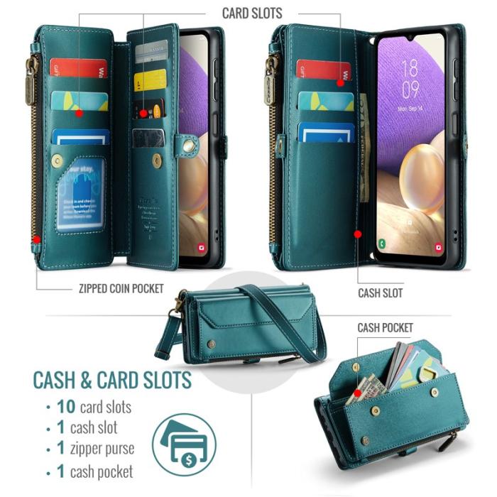 Caseme - CASEME C36 Läderfodral för Samsung Galaxy A32/M32 5G - Grön