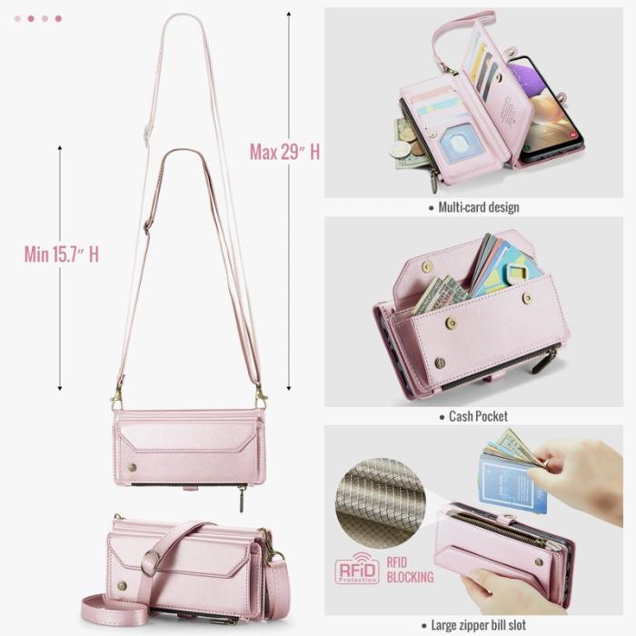 Caseme - CASEME C36 Läderfodral för Samsung Galaxy A32/M32 5G - Rosa