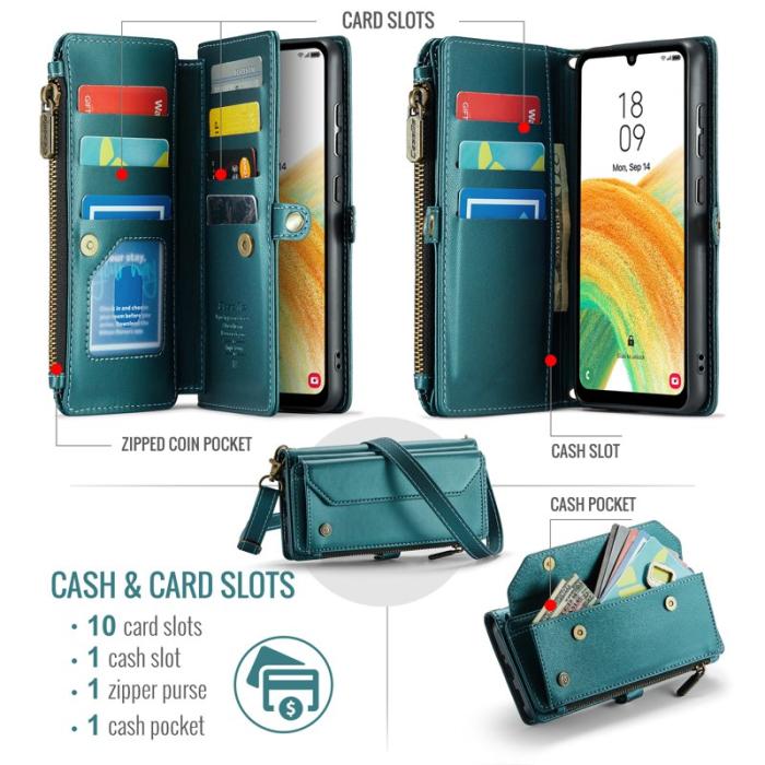 Caseme - CASEME C36 Läderfodral för Samsung Galaxy A33 5G - Grön