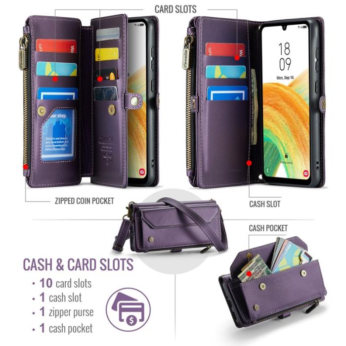 Caseme - CASEME C36 Läderfodral för Samsung Galaxy A33 5G - Lila