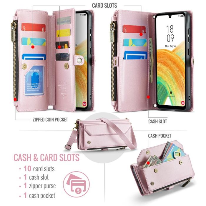 Caseme - CASEME C36 Läderfodral för Samsung Galaxy A33 5G - Rosa