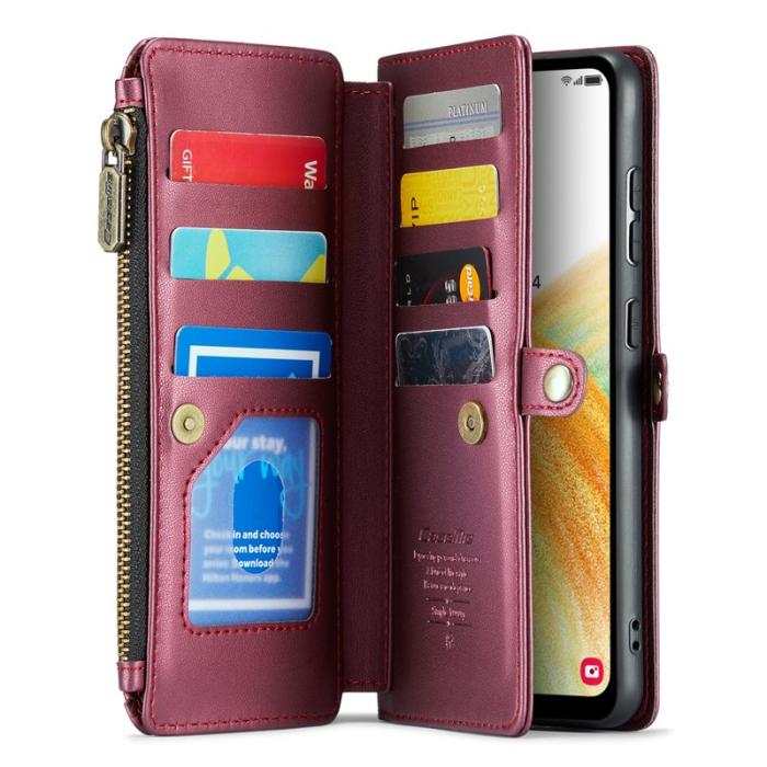 Caseme - CASEME C36 Läderfodral för Samsung Galaxy A33 5G - Vinröd