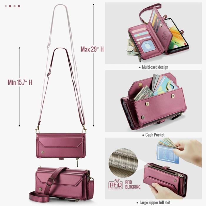 Caseme - CASEME C36 Läderfodral för Samsung Galaxy A33 5G - Vinröd