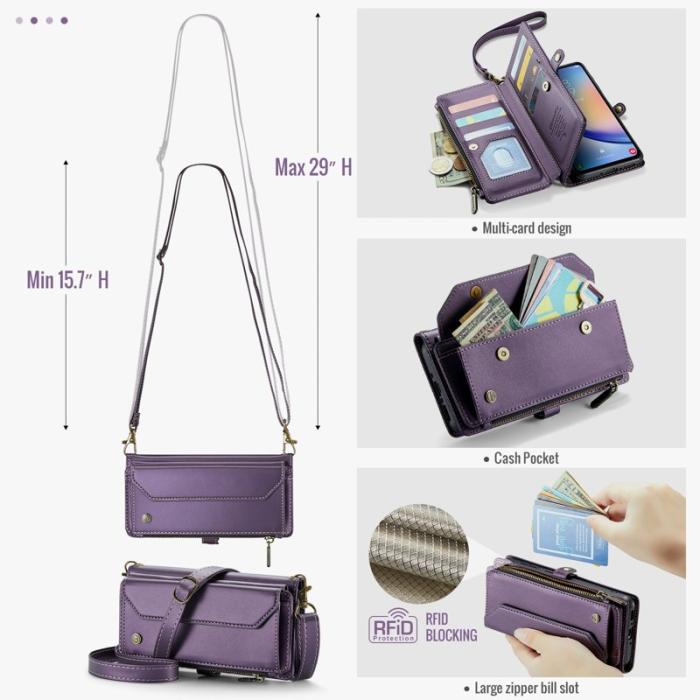 Caseme - CASEME C36 Läderfodral för Samsung Galaxy A34 5G - Lila