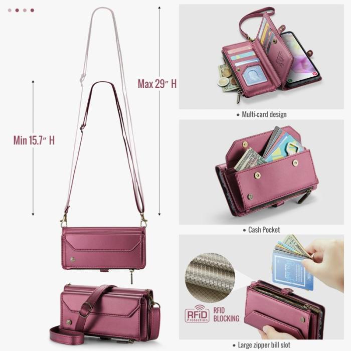 Caseme - CASEME C36 Läderfodral för Samsung Galaxy A36 5G - Röd