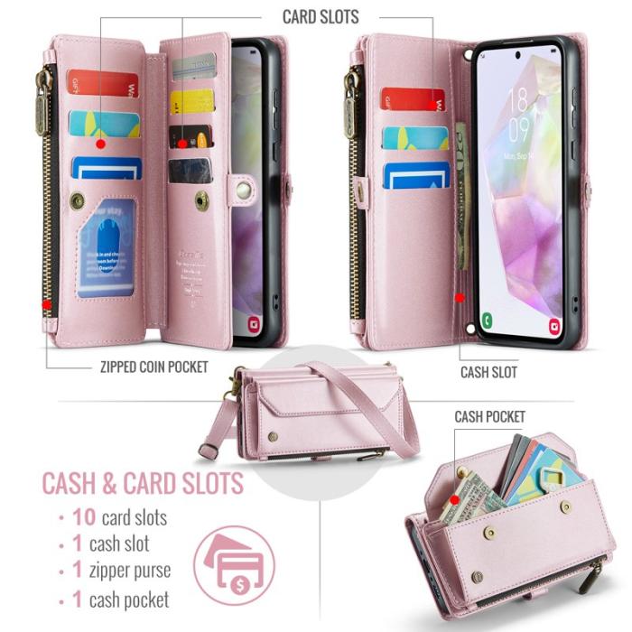 Caseme - CASEME C36 Läderfodral för Samsung Galaxy A36 5G - Rosa