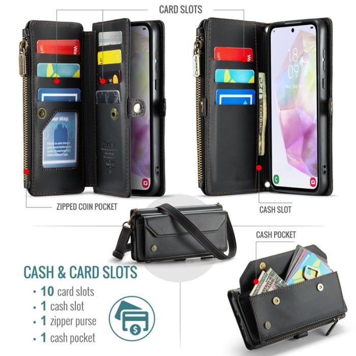 Caseme - CASEME C36 Läderfodral för Samsung Galaxy A36 5G - Svart