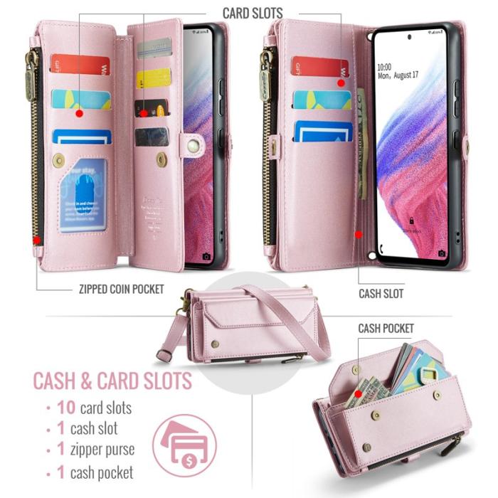 Caseme - CASEME C36 Läderfodral för Samsung Galaxy A53 5G - Rosa