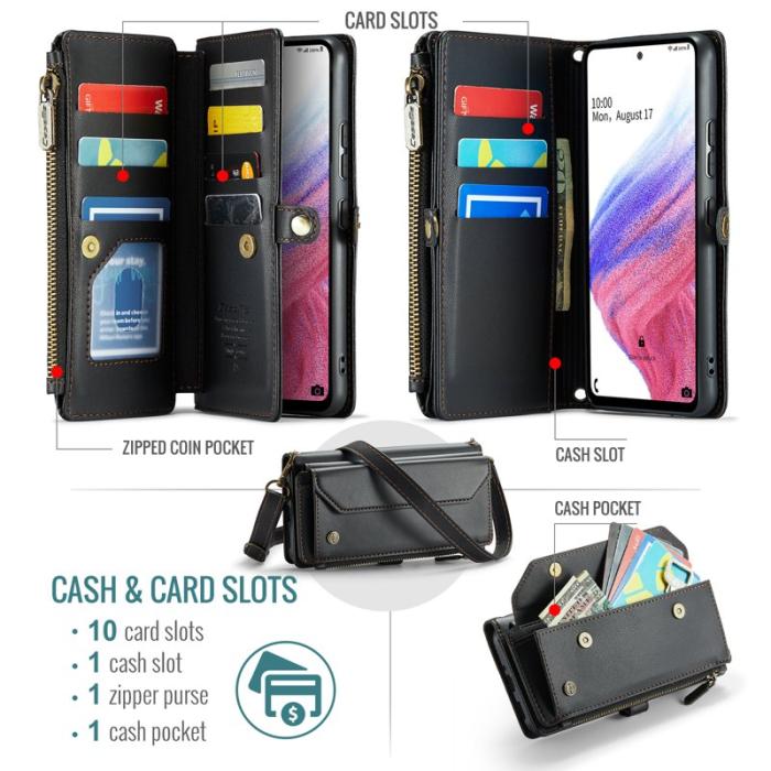 Caseme - CASEME C36 Läderfodral för Samsung Galaxy A53 5G - Svart