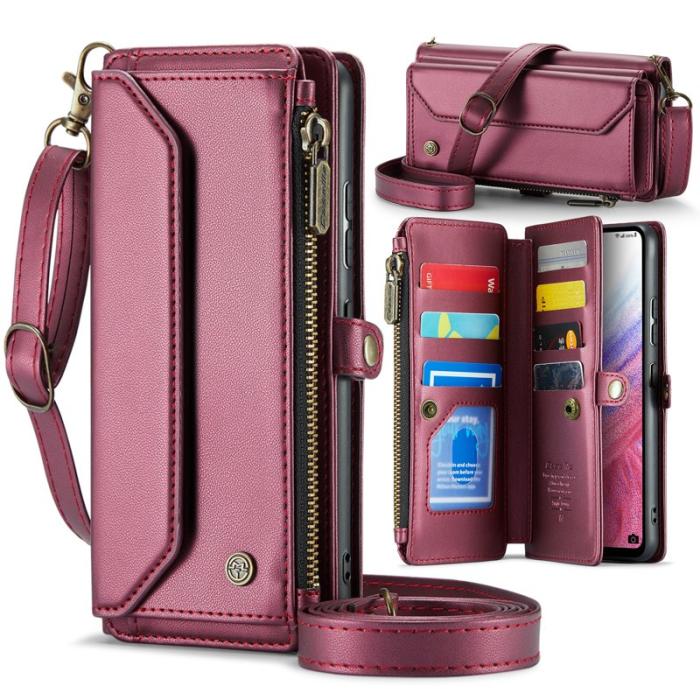Caseme - CASEME C36 Läderfodral för Samsung Galaxy A53 5G - Vinröd