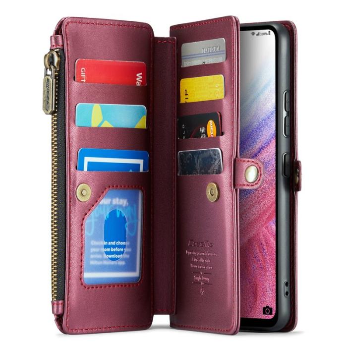 Caseme - CASEME C36 Läderfodral för Samsung Galaxy A53 5G - Vinröd