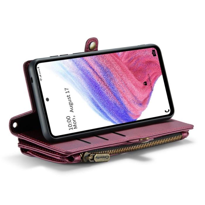 Caseme - CASEME C36 Läderfodral för Samsung Galaxy A53 5G - Vinröd
