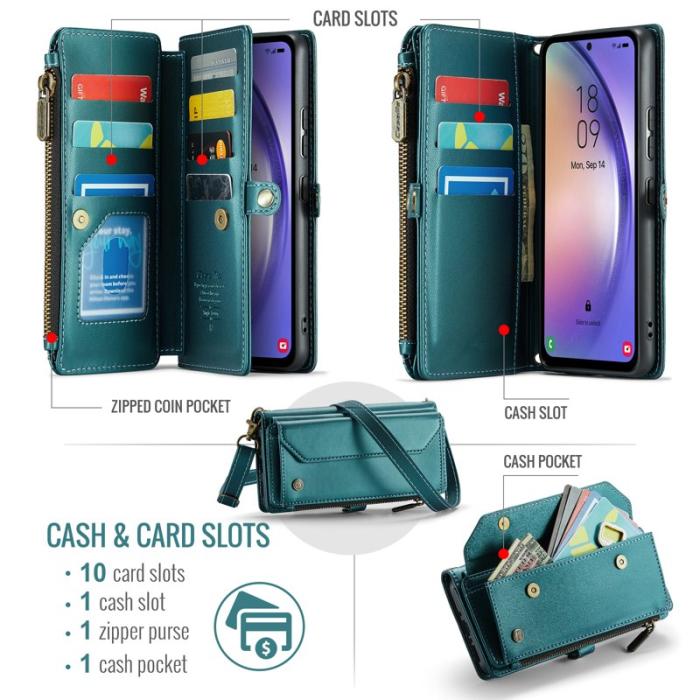 Caseme - CASEME C36 Läderfodral för Samsung Galaxy A54 5G - Grön