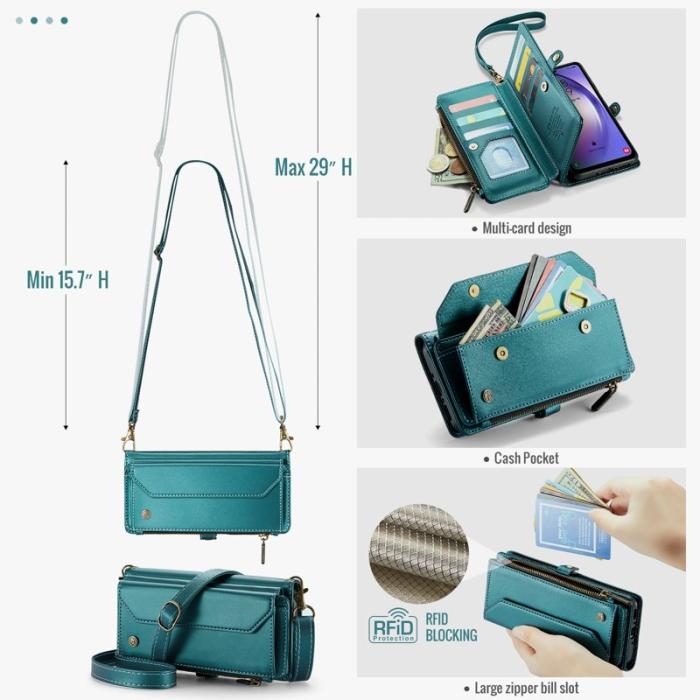 Caseme - CASEME C36 Läderfodral för Samsung Galaxy A54 5G - Grön