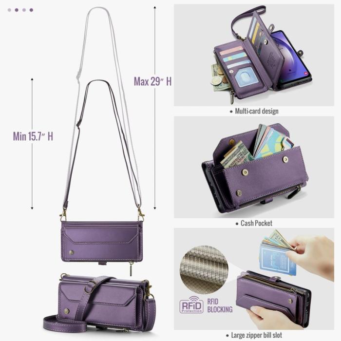 Caseme - CASEME C36 Läderfodral för Samsung Galaxy A54 5G - Lila