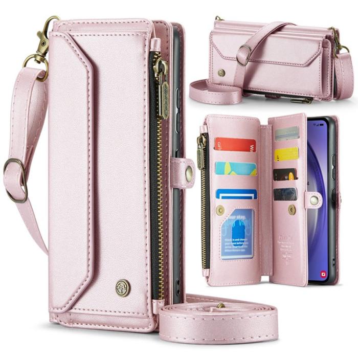 Caseme - CASEME C36 Läderfodral för Samsung Galaxy A54 5G - Rosa