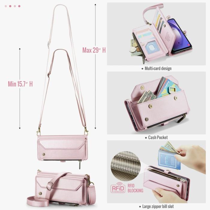 Caseme - CASEME C36 Läderfodral för Samsung Galaxy A54 5G - Rosa