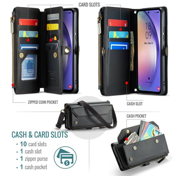 Caseme - CASEME C36 Läderfodral för Samsung Galaxy A54 5G - Svart
