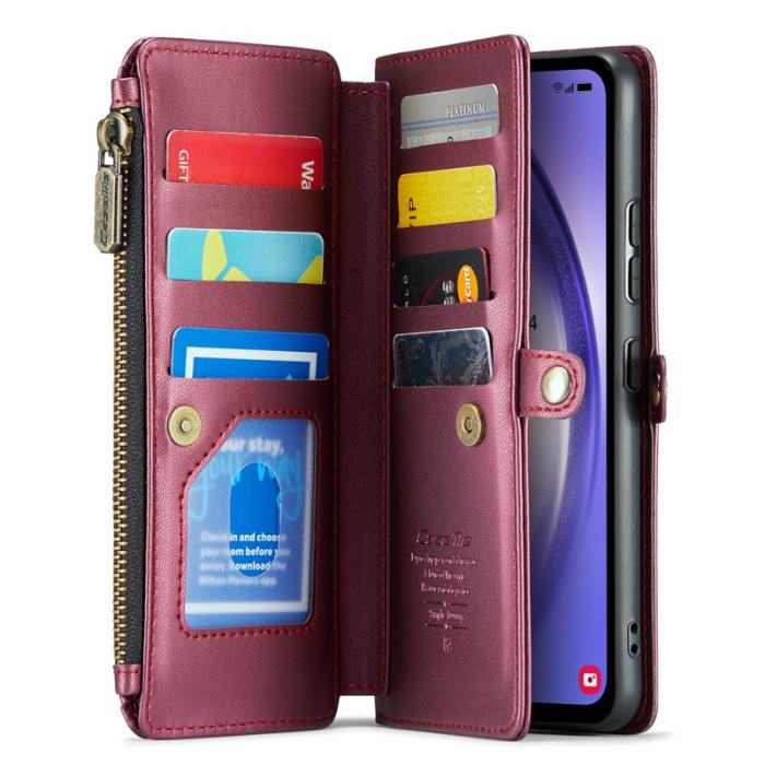 Caseme - CASEME C36 Läderfodral för Samsung Galaxy A54 5G - Vinröd