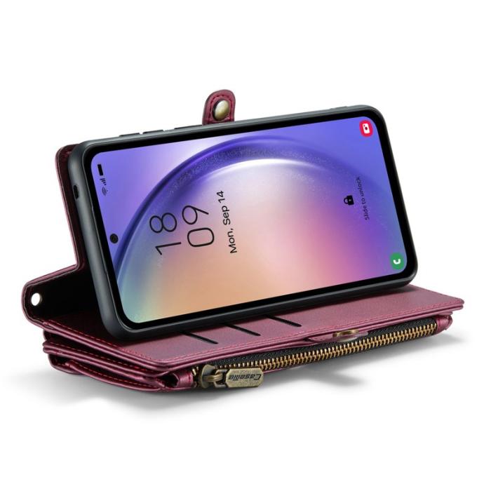Caseme - CASEME C36 Läderfodral för Samsung Galaxy A54 5G - Vinröd