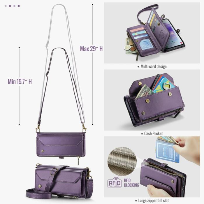 Caseme - CASEME Plånboksfodral Konstläder för Samsung Galaxy A55 5G - Lila