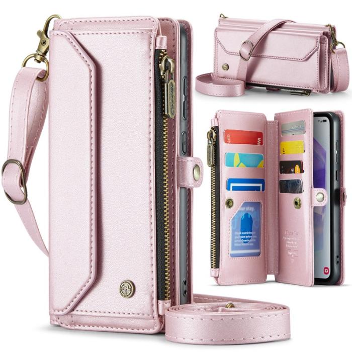 Caseme - CASEME C36 Läderfodral för Samsung Galaxy A55 5G - Rosa