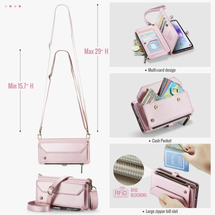 Caseme - CASEME C36 Läderfodral för Samsung Galaxy A55 5G - Rosa