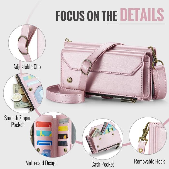 Caseme - CASEME C36 Läderfodral för Samsung Galaxy A55 5G - Rosa