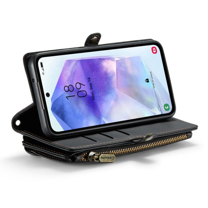Caseme - CASEME C36 Läderfodral för Samsung Galaxy A55 5G - Svart