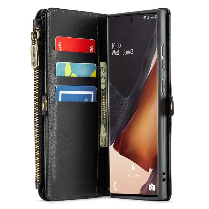 Caseme - CASEME C36 Läderfodral för Samsung Galaxy Note20 Ultra - Svart