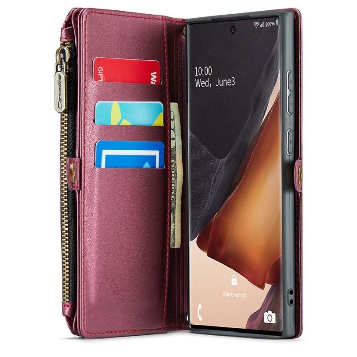 Caseme - CASEME C36 Läderfodral för Samsung Galaxy Note20 Ultra - Vinröd