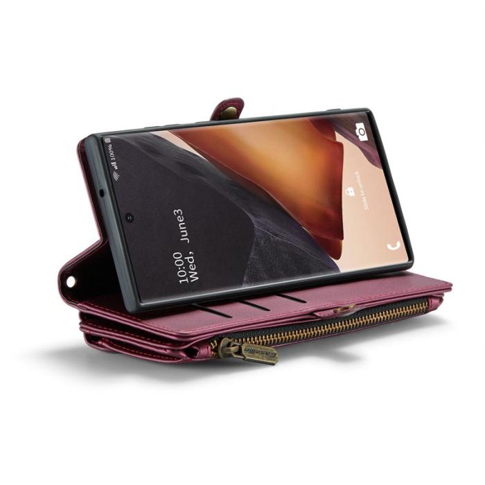 Caseme - CASEME C36 Läderfodral för Samsung Galaxy Note20 Ultra - Vinröd