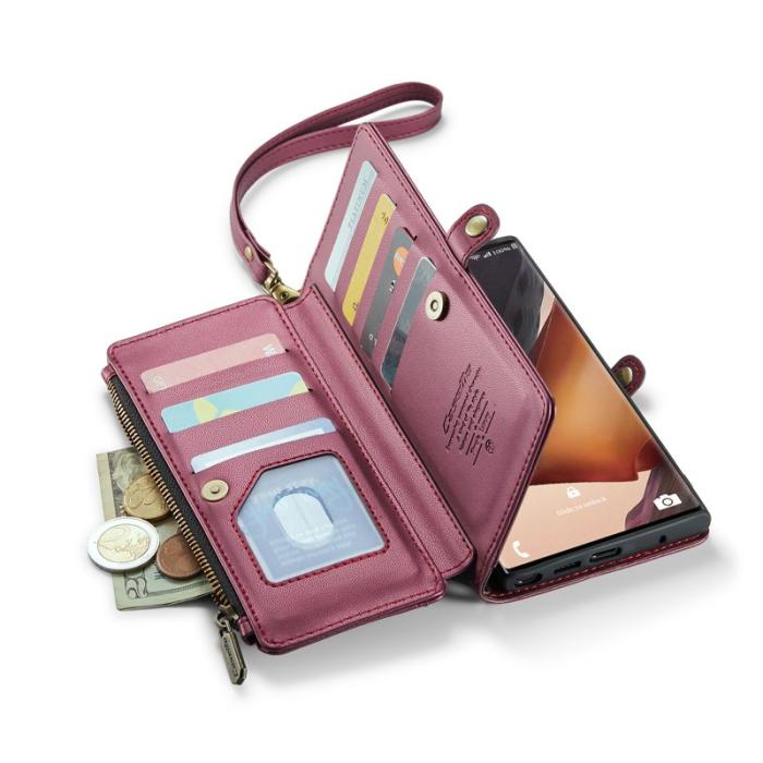 Caseme - CASEME C36 Läderfodral för Samsung Galaxy Note20 Ultra - Vinröd