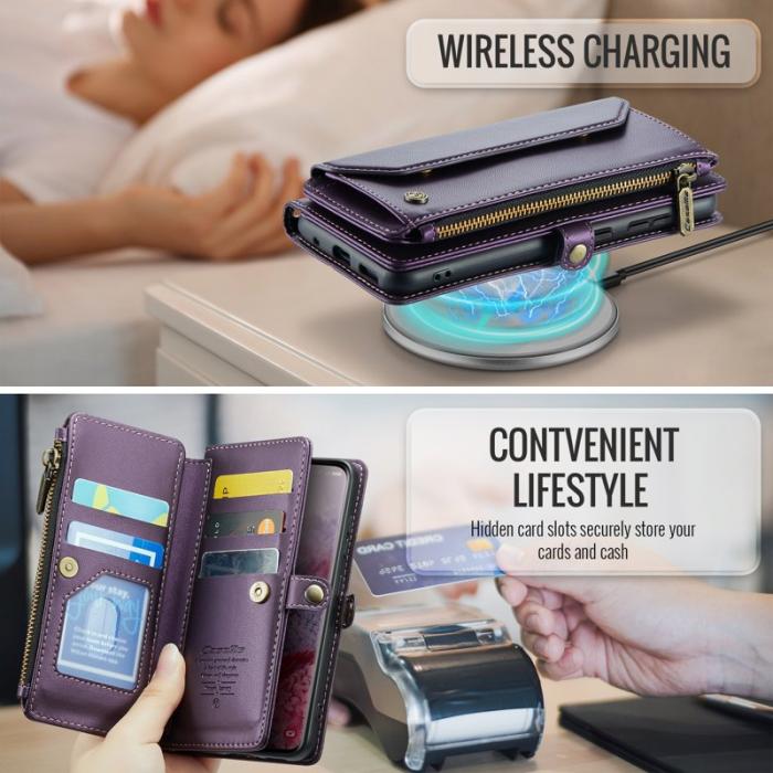 Caseme - CASEME C36 Läderfodral för Samsung Galaxy S20 4G/5G - Lila