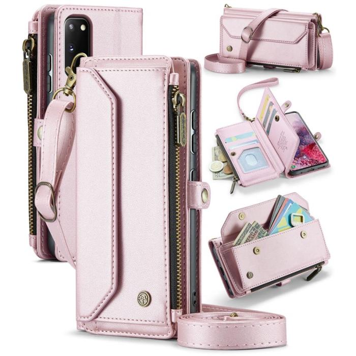 Caseme - CASEME C36 Läderfodral för Samsung Galaxy S20 4G/5G - Rosa