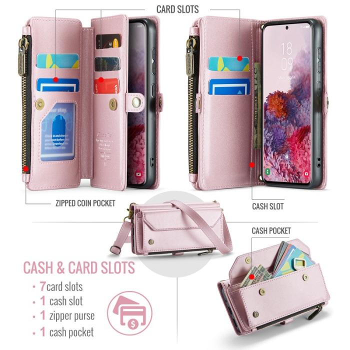 Caseme - CASEME C36 Läderfodral för Samsung Galaxy S20 4G/5G - Rosa