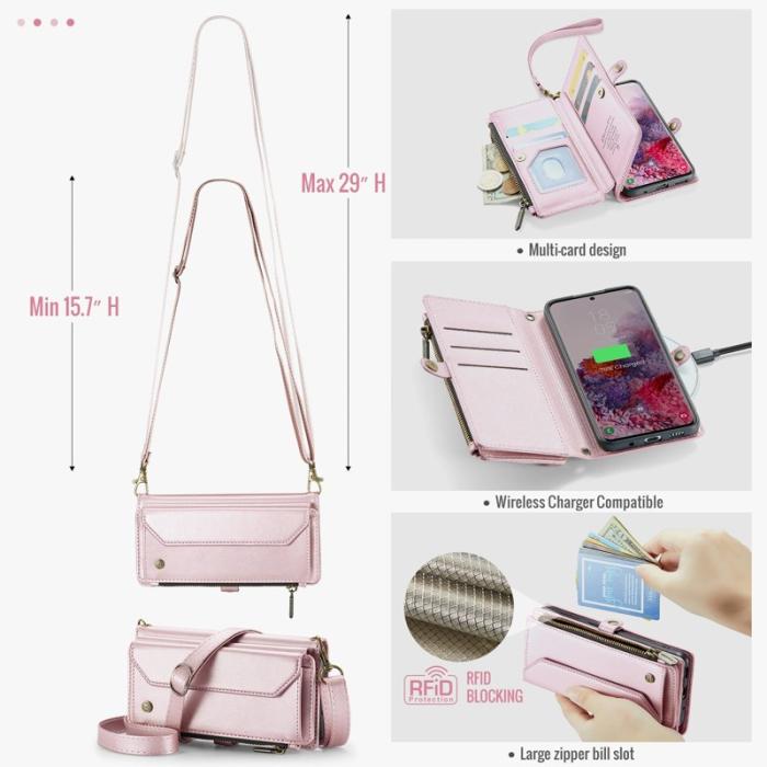 Caseme - CASEME C36 Läderfodral för Samsung Galaxy S20 4G/5G - Rosa