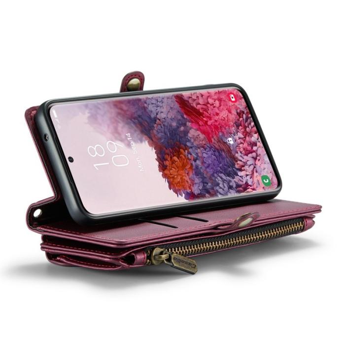 Caseme - CASEME C36 Läderfodral för Samsung Galaxy S20 4G/5G - Vinröd