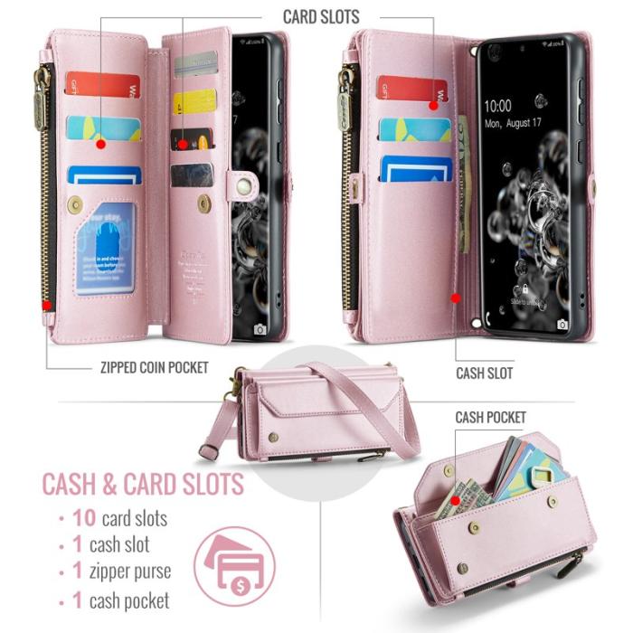 Caseme - CASEME C36 Läderfodral för Samsung Galaxy S20 Ultra - Rosa