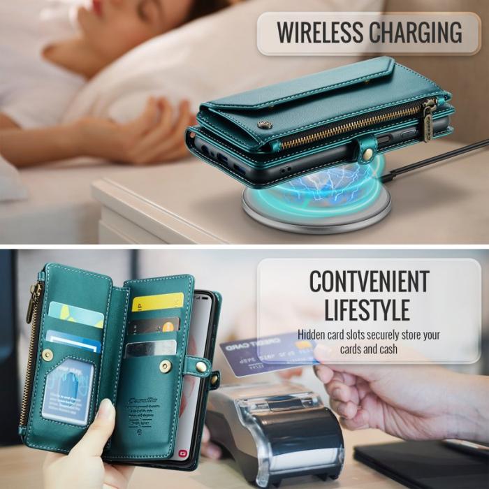 Caseme - CASEME C36 Läderfodral för Samsung Galaxy S21 5G - Grön