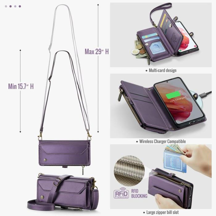 Caseme - CASEME C36 Läderfodral för Samsung Galaxy S21 5G - Lila