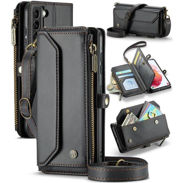 Caseme - CASEME C36 Läderfodral för Samsung Galaxy S21 5G - Svart