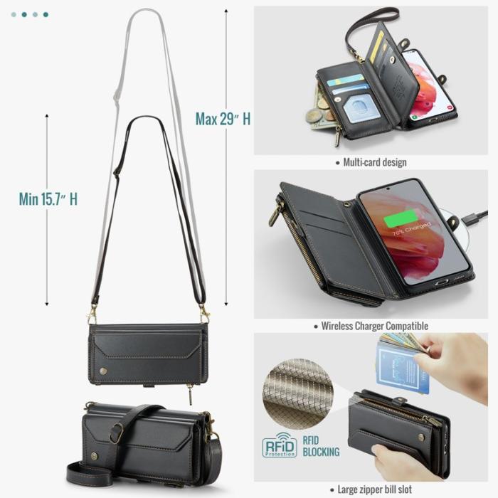 Caseme - CASEME C36 Läderfodral för Samsung Galaxy S21 5G - Svart