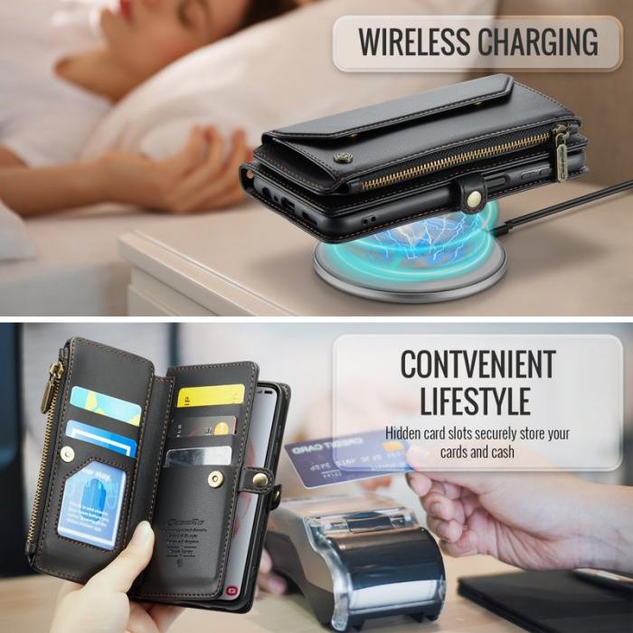 Caseme - CASEME C36 Läderfodral för Samsung Galaxy S21 5G - Svart